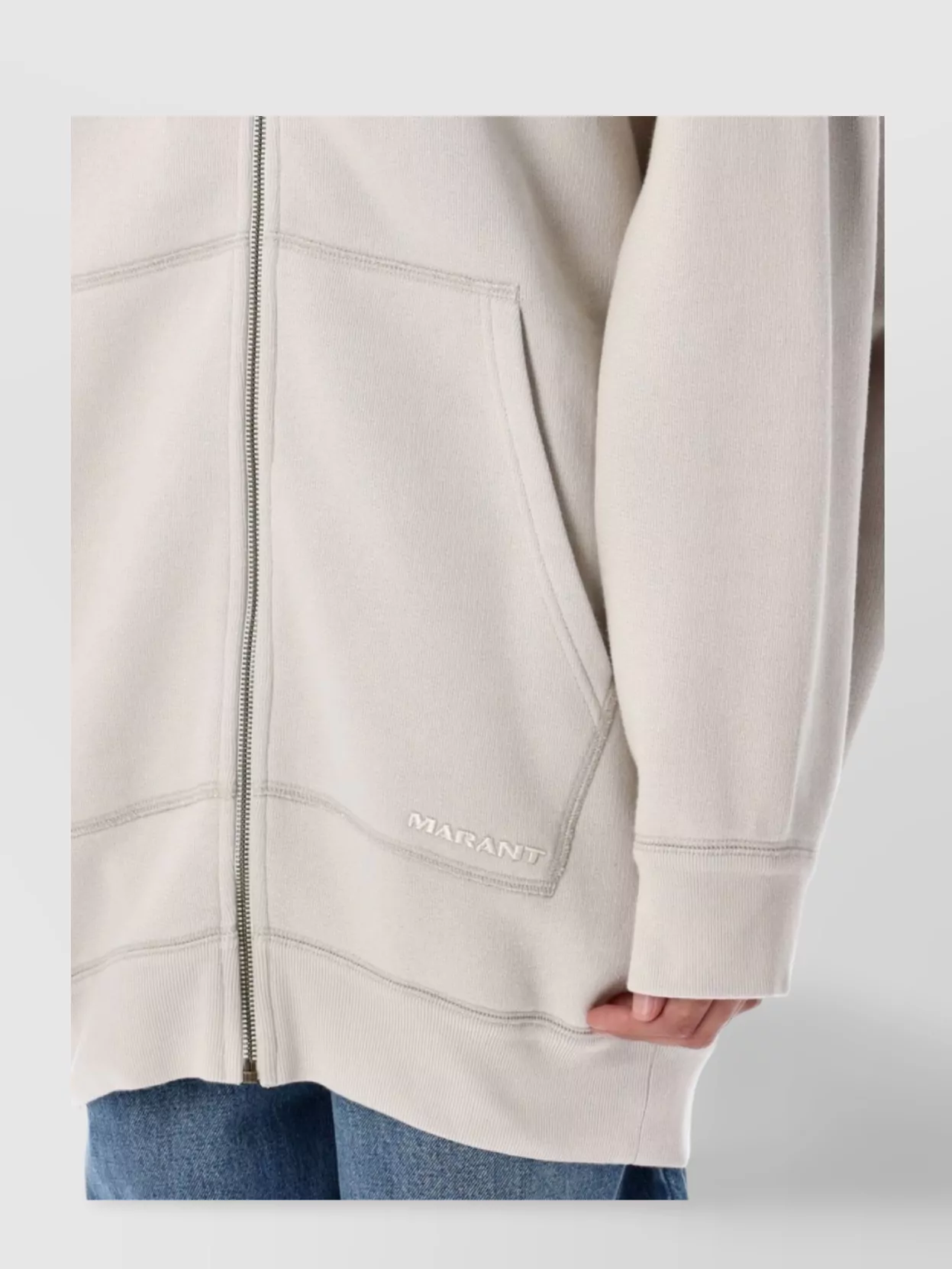 Isabel Marant Etoile Oversized Cotton Blend Hoodie Pouch Pocket
