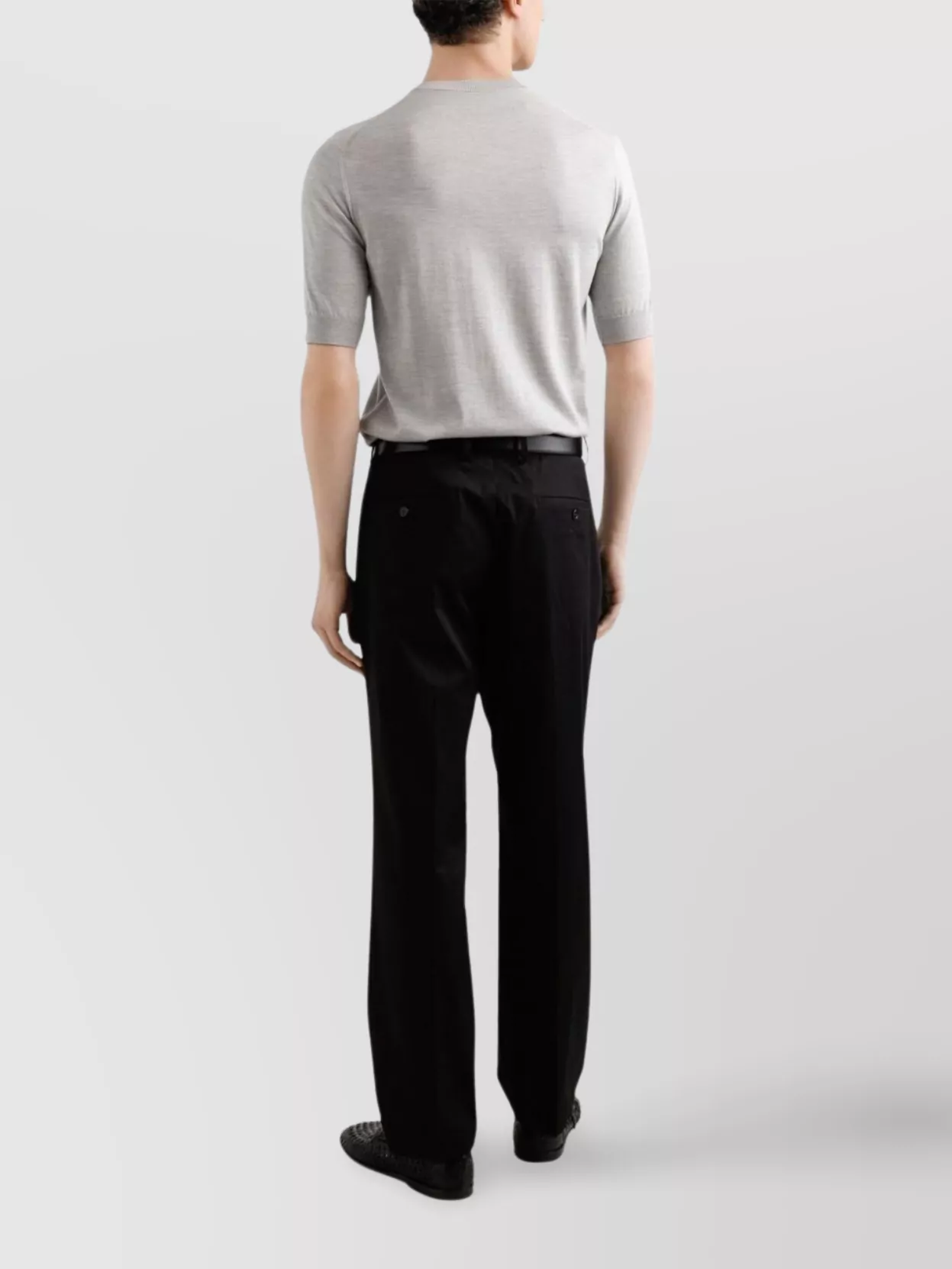 Dolce & Gabbana Ribbed Crewneck Short Sleeves Sweater In Gray