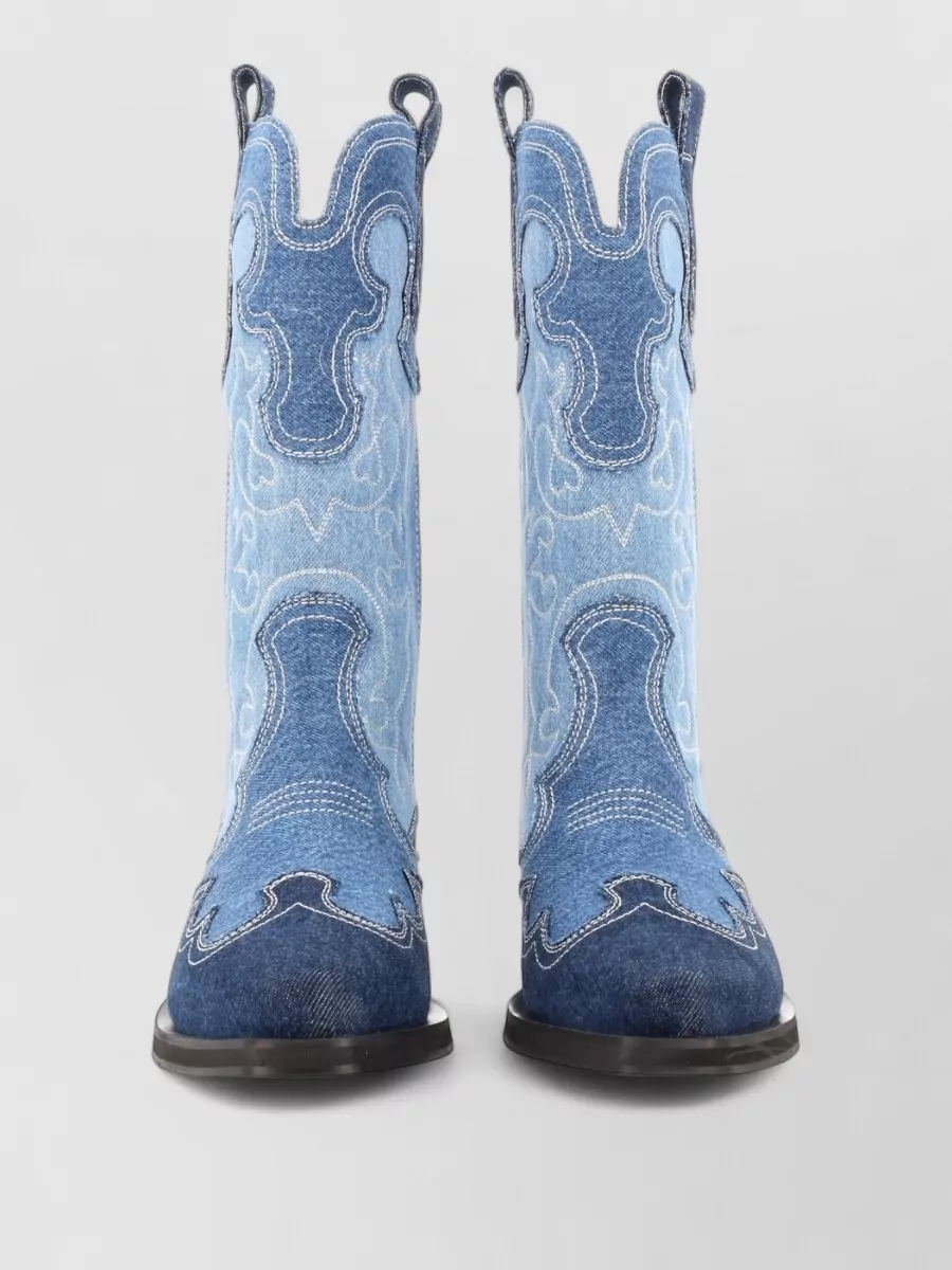 Ganni Cotton Western Boots