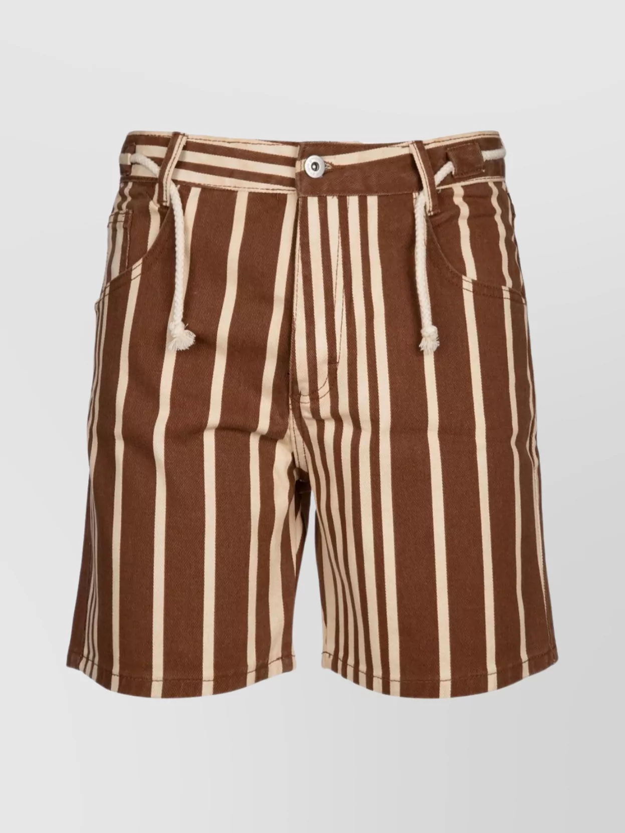 Shop Gimaguas Striped Pattern Drawstring Waist Shorts With Belt Loops