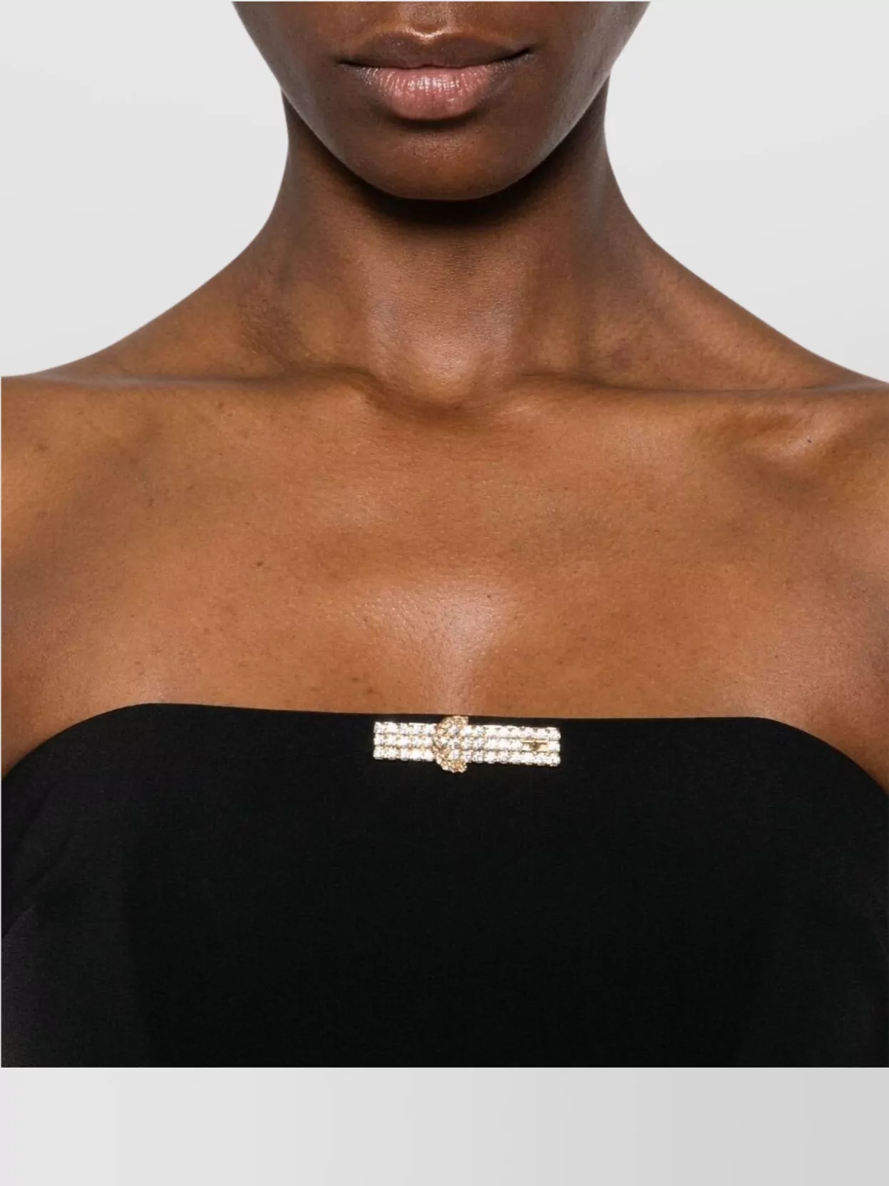 Elisabetta Franchi Structured Strapless Maxi Dress With Embellishment Detail