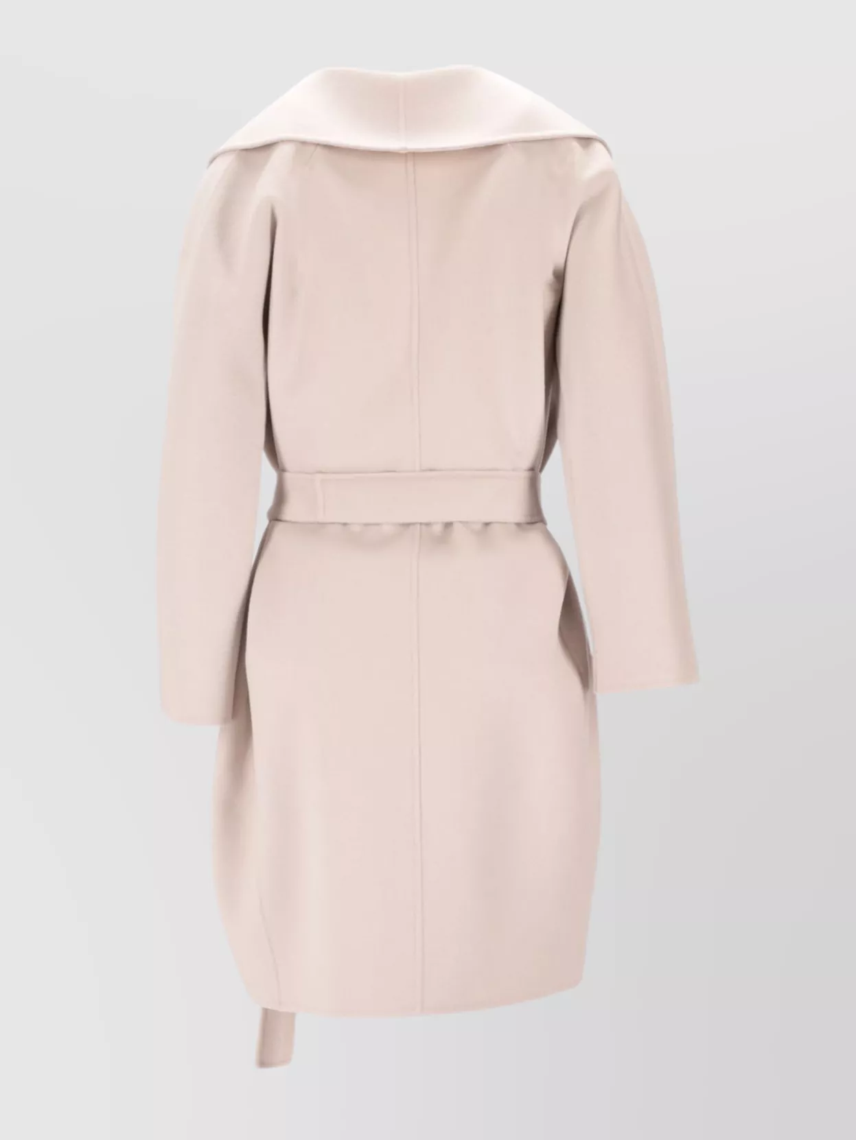 S Max Mara Belted Long Sleeve Shawl Collar Coat