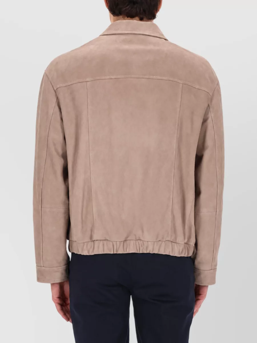 Brunello Cucinelli Leather Single Breasted Coat