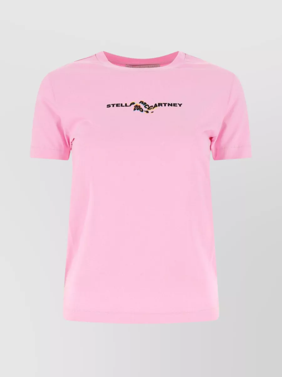 Shop Stella Mccartney Cotton Short Sleeve Crew-neck T-shirt In Pastel