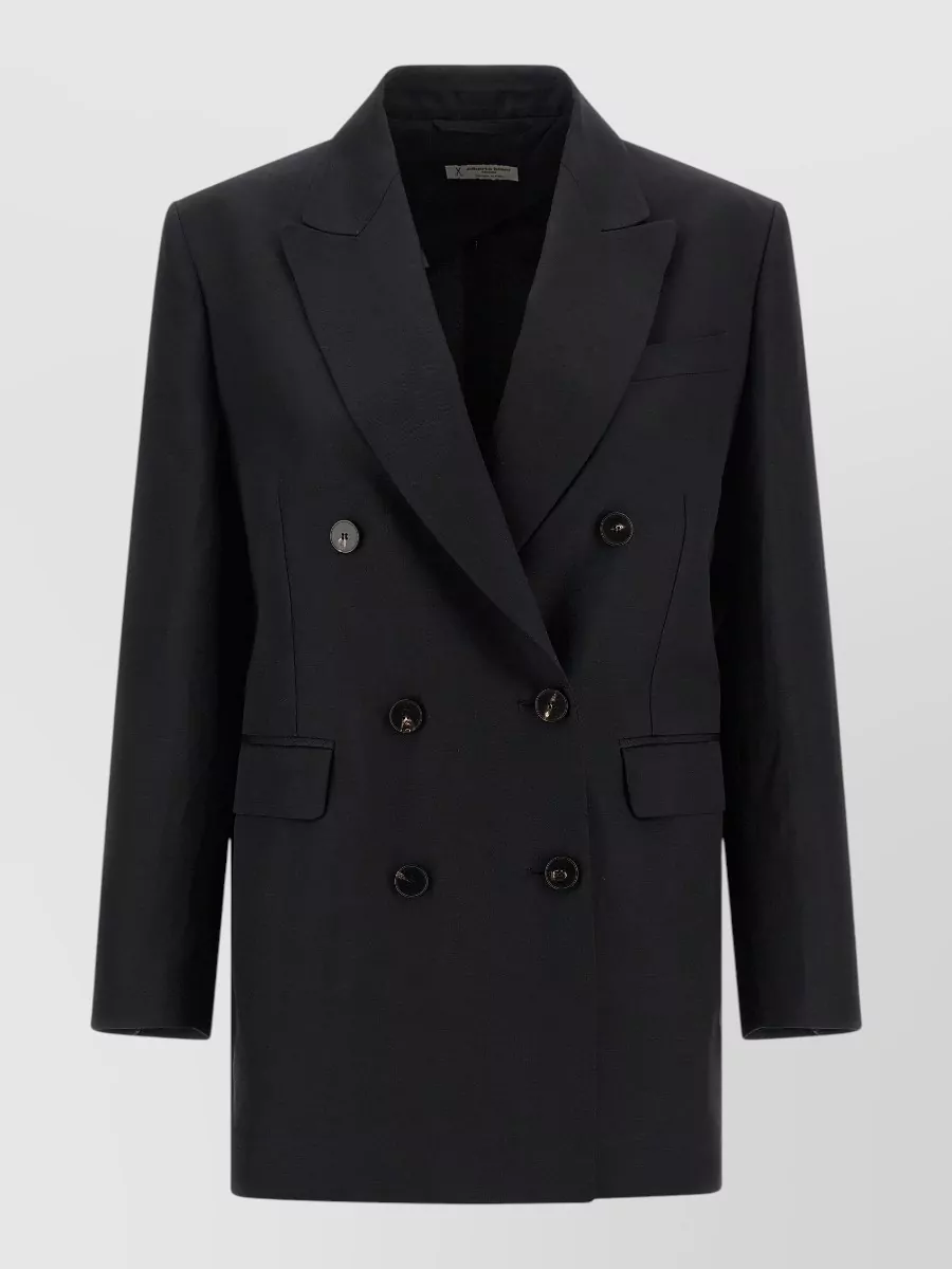 Alberto Biani linen viscose double-breasted blazer