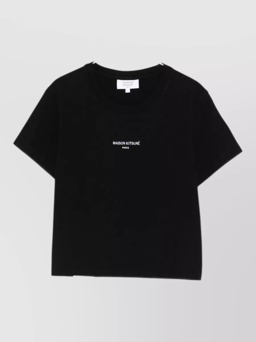 Maison Kitsuné Organic cotton cropped logo t-shirt