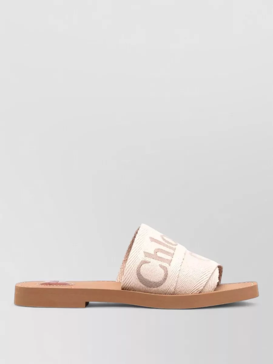 Chloé Linen Flat Slippers