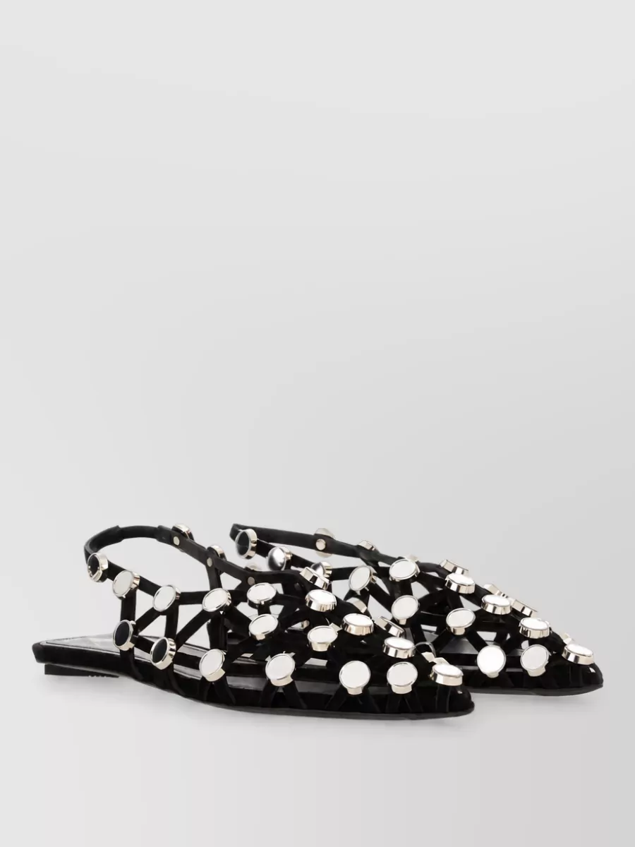 The Attico leather dancer mules