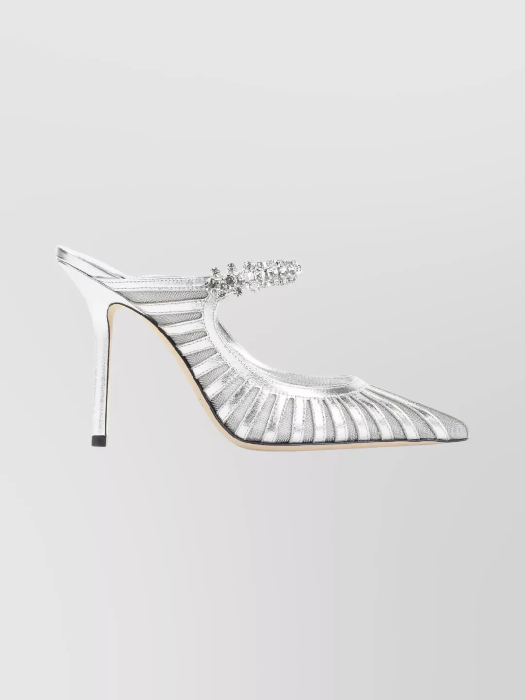Jimmy Choo 100mm Bing Crystal-embellished Mules In Silver