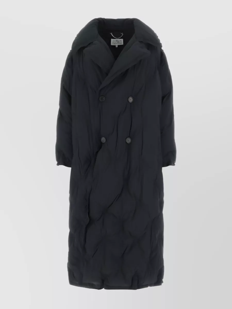 Shop Maison Margiela Oversized Bold Mid-length Coat In Black