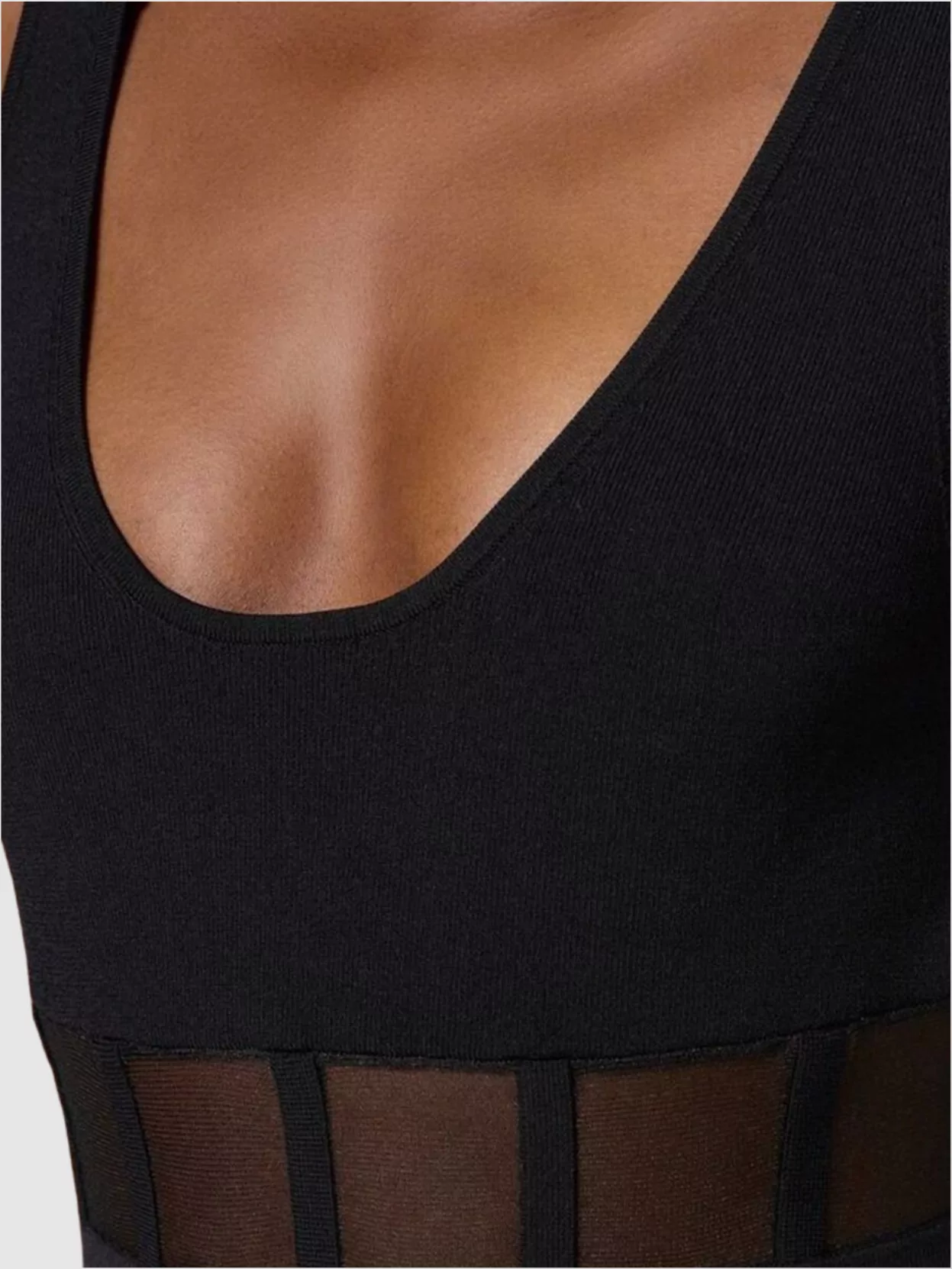 Elisabetta Franchi Sleeveless Midi Dress Sheer Paneling