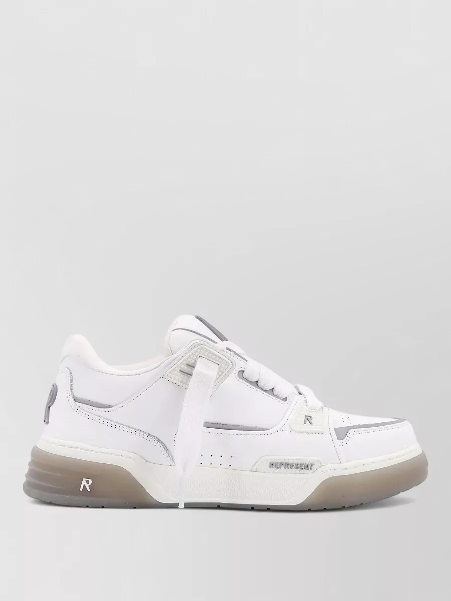 Represent Leather Sneakers With Perforated Design And Profiles
