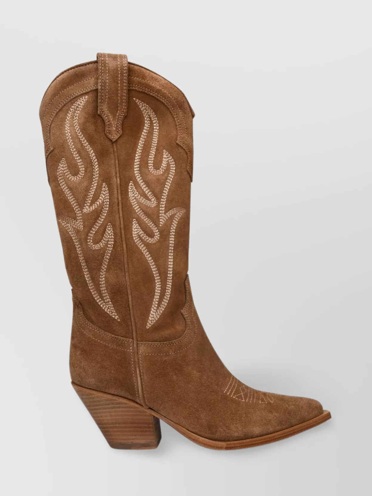 Shop Sonora Suede Boots With Cuban Heel And Embroidered Detailing