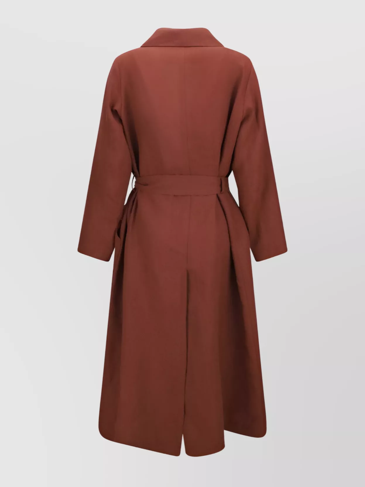 FORTE FORTE LINEN BELTED COAT GEOMETRIC POCKETS