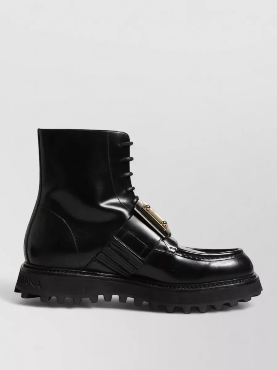 Dolce&Gabbana Leather Lace Up Boots