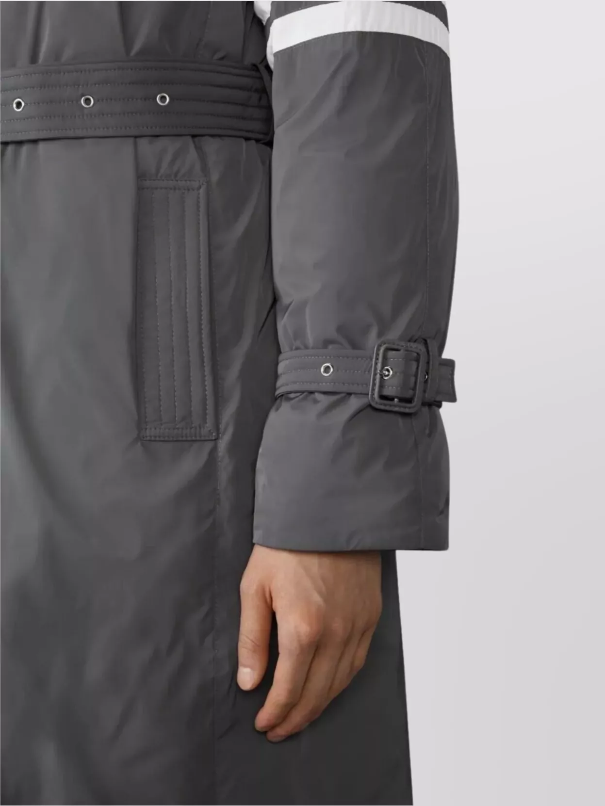 Thom Browne Hooded Down Parka Belted Waist