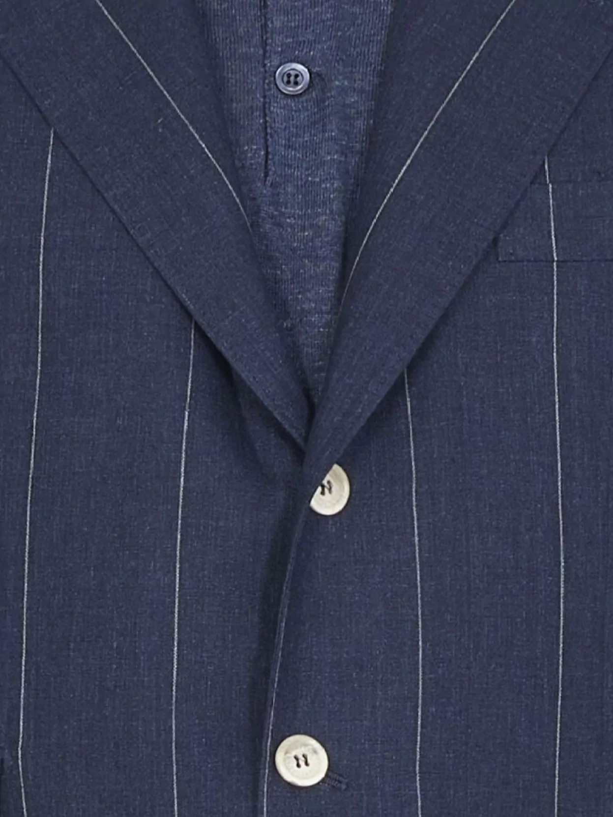 Brunello Cucinelli Tailored Linen Jacket With Classic Lapel In Blue