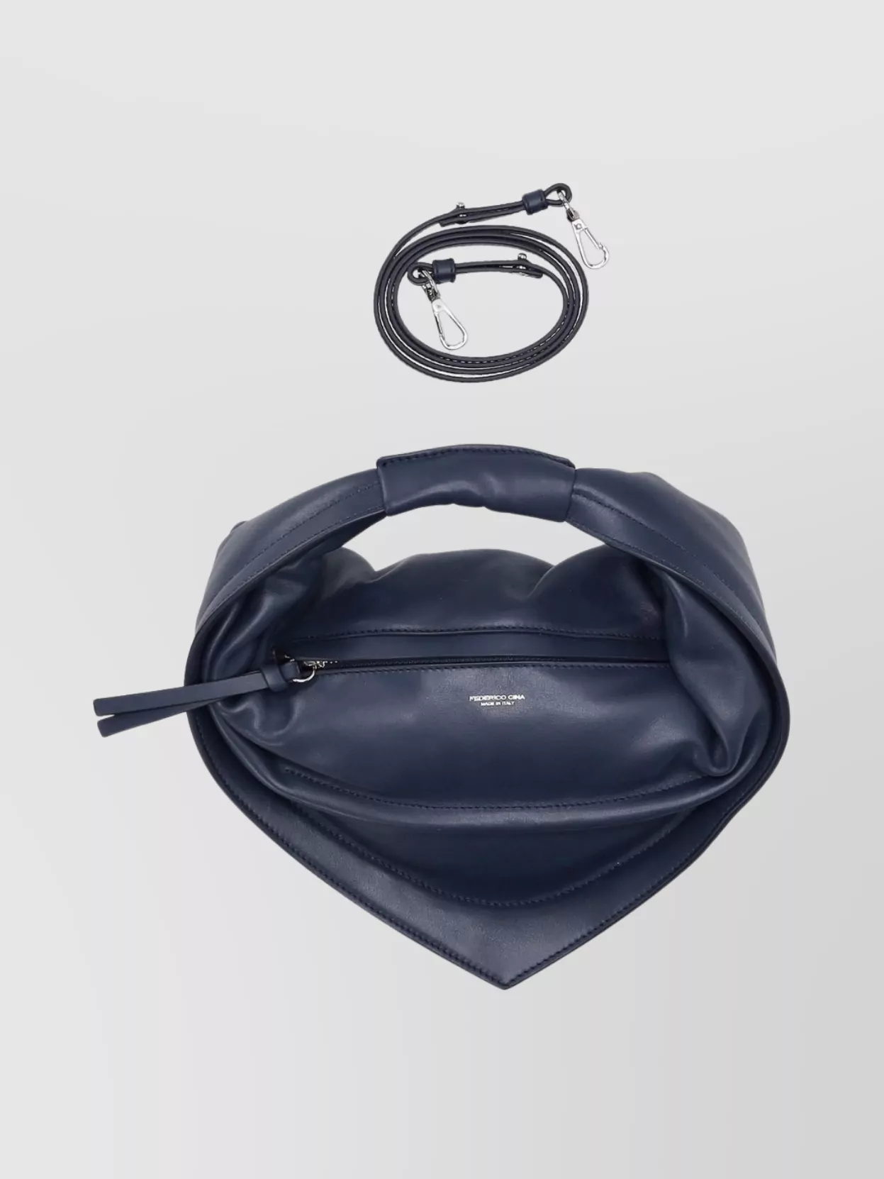 Federico Cina Adjustable Strap Midi Tortellino Shoulder Bag In Blue
