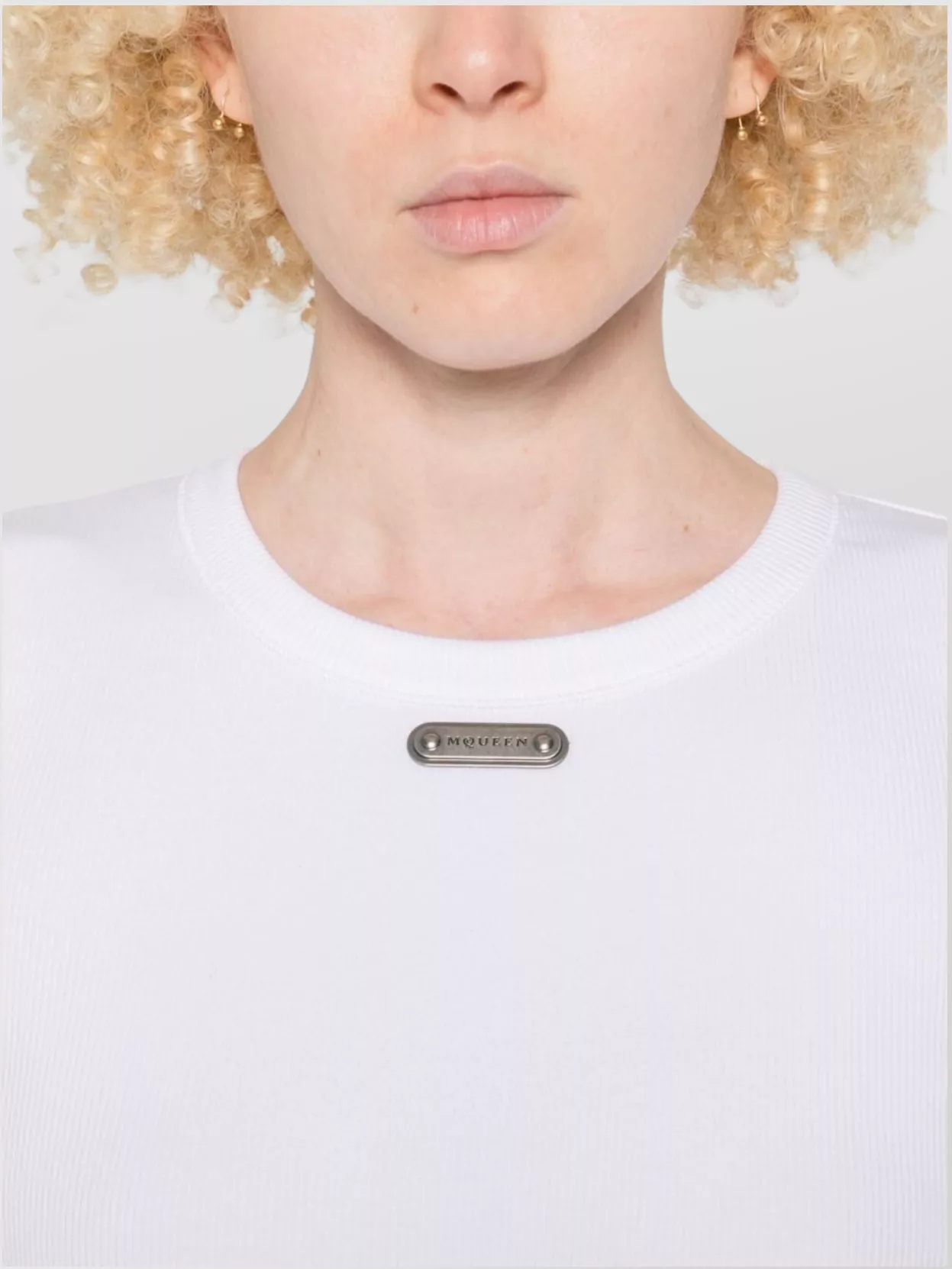 Alexander Mcqueen Fitted Short Sleeve Crewneck Top