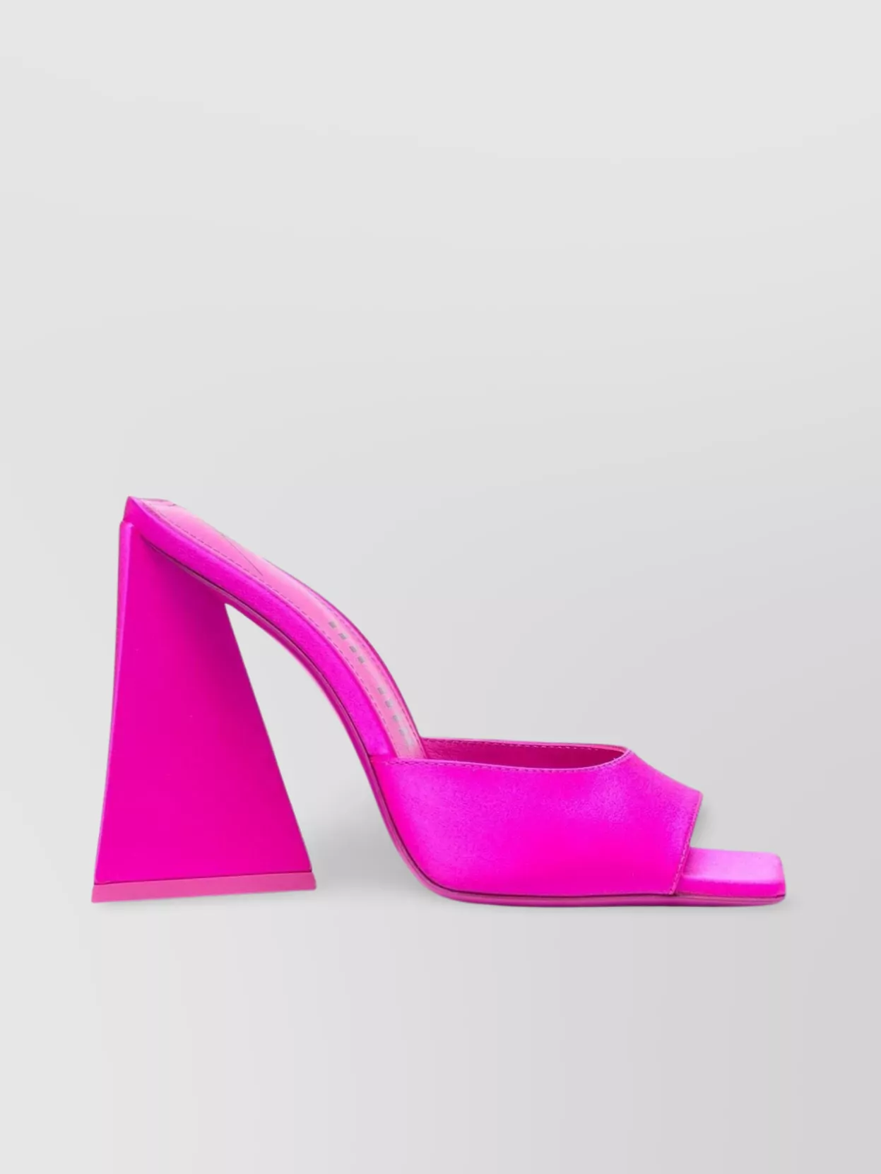 Shop Attico 115mm Block Heel Satin Mules In Pink
