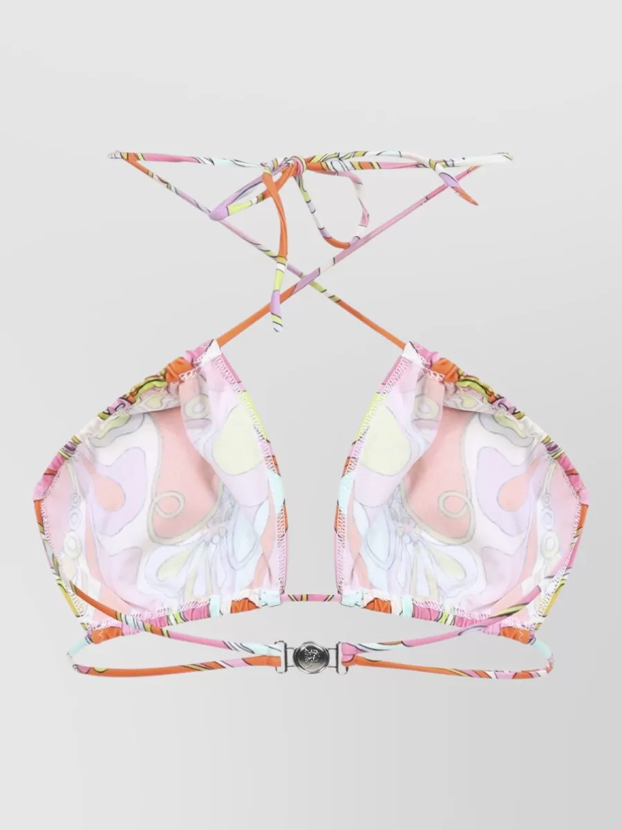 Pucci Orchidee Printed Triangle Bikini Top