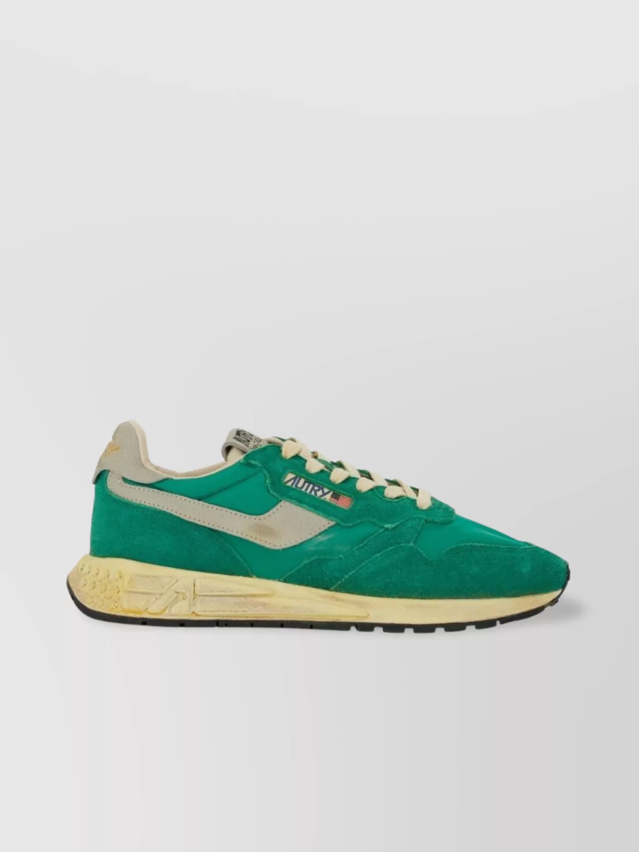 Autry Supervintage Sneaker With Rubber Sole And Suede Panels