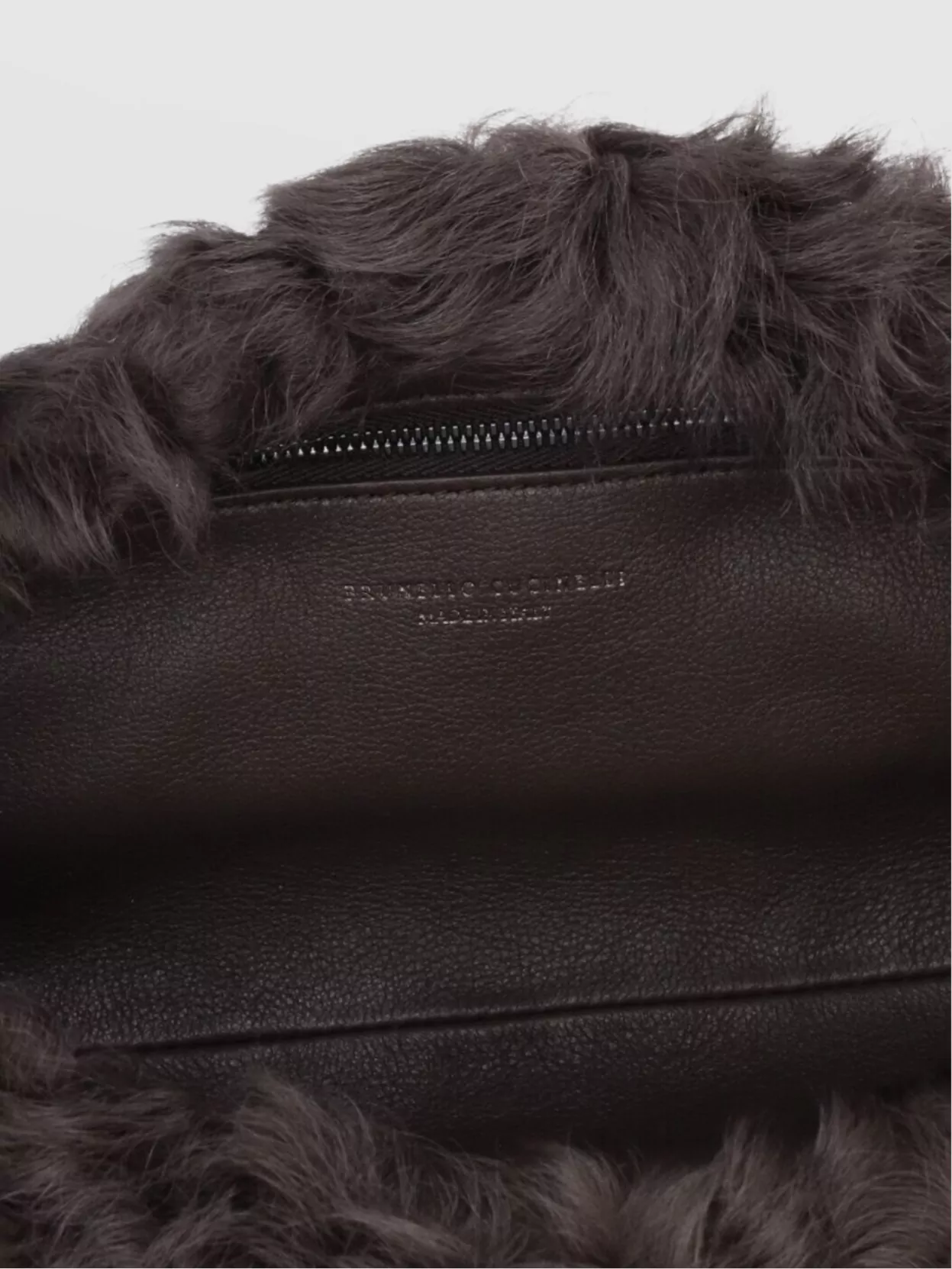 Brunello Cucinelli Rectangular Faux Fur Clutch Bag