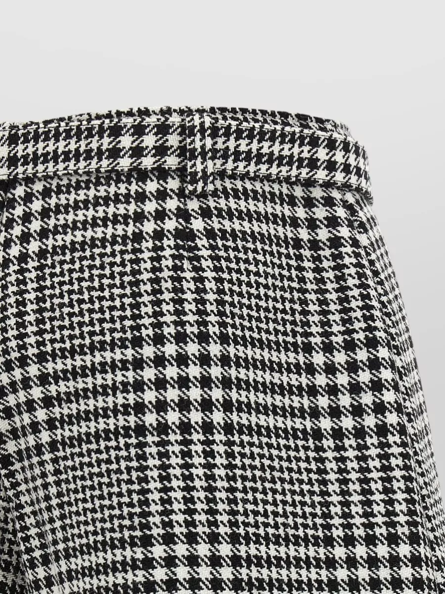 Self-Portrait Bouclé Wool Houndstooth Skort