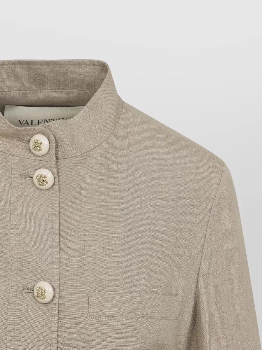 Valentino Embroidered Logo Belted Jacket