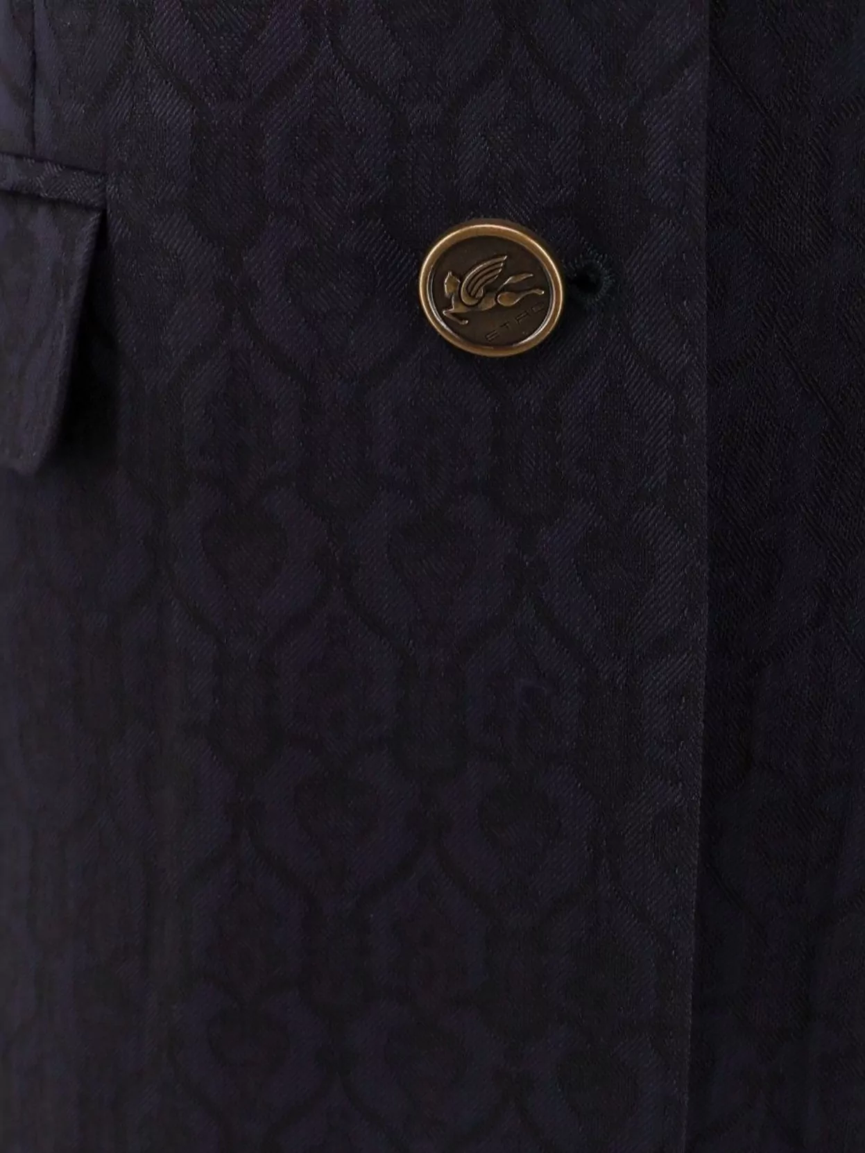 Etro Single-breasted Wool Blazer With Iconic Pattern In Blue