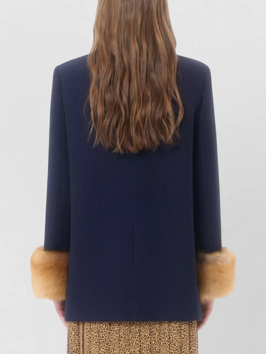 Valentino Virgin Wool Tweed Single-Breasted Coat