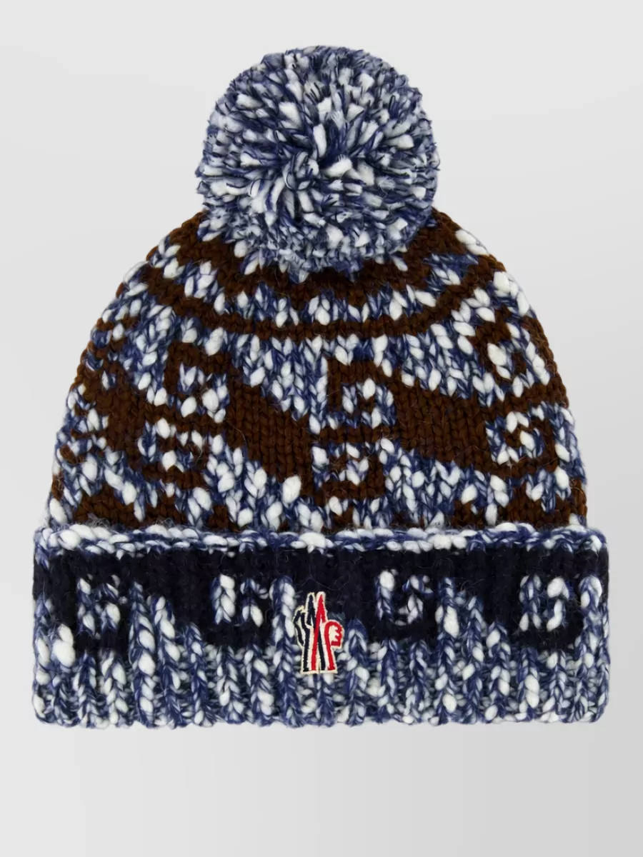 Moncler Grenoble embroidered wool-blend beanie