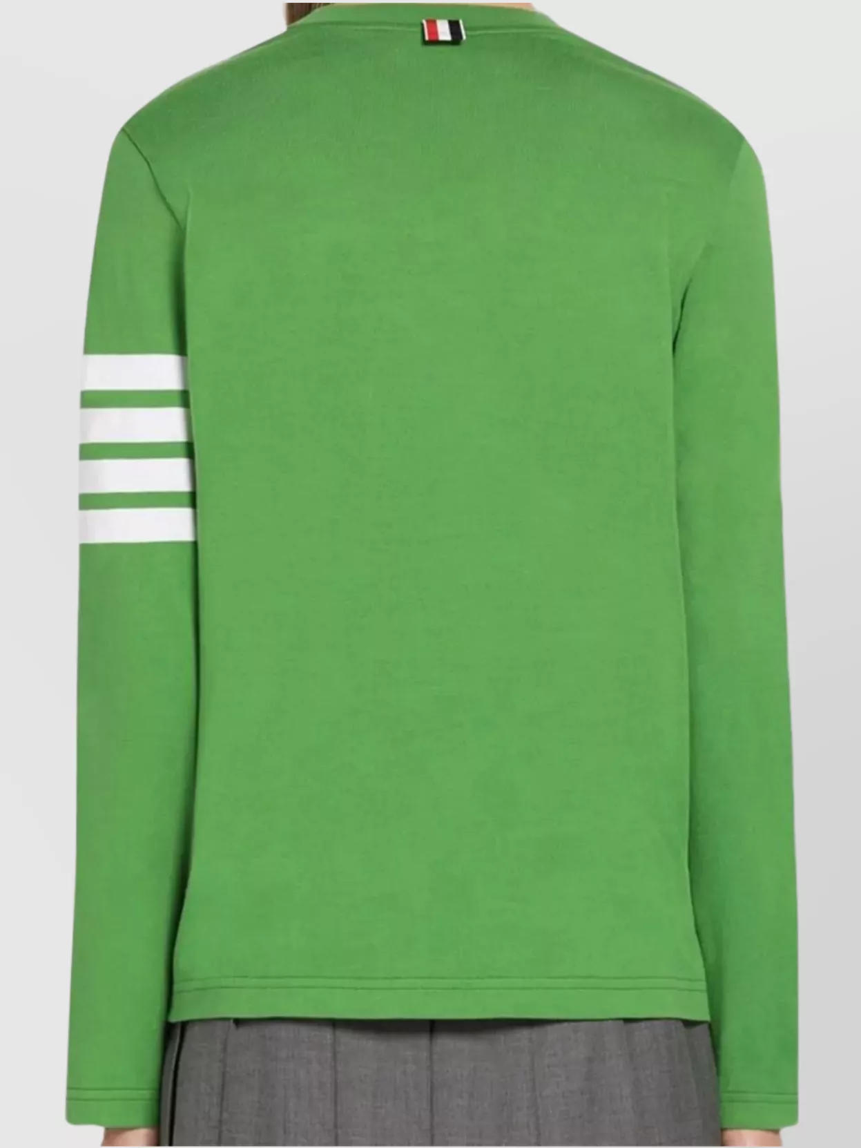 Thom Browne Long Sleeve Crew Neck T-Shirt With Stripe Detail