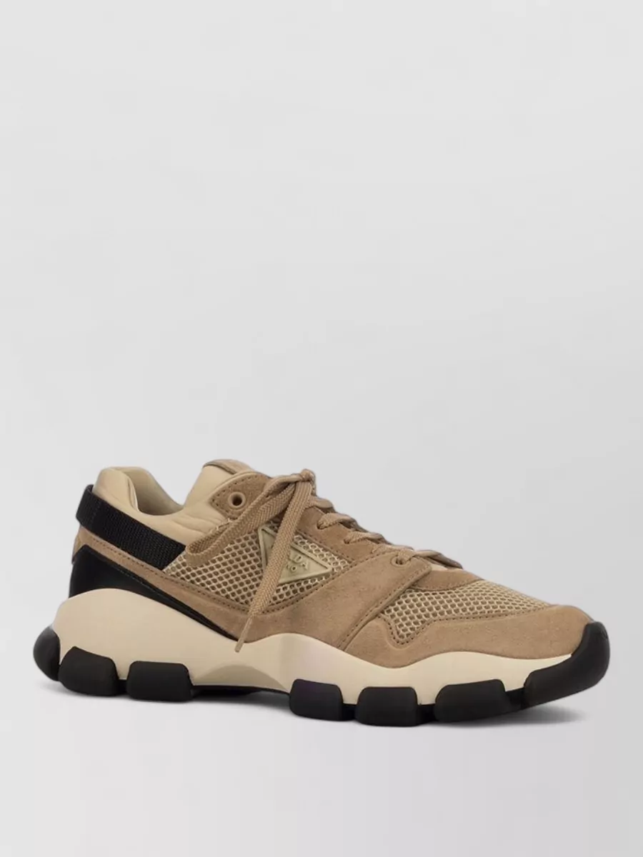 Prada Leather Lace-Up Sneakers