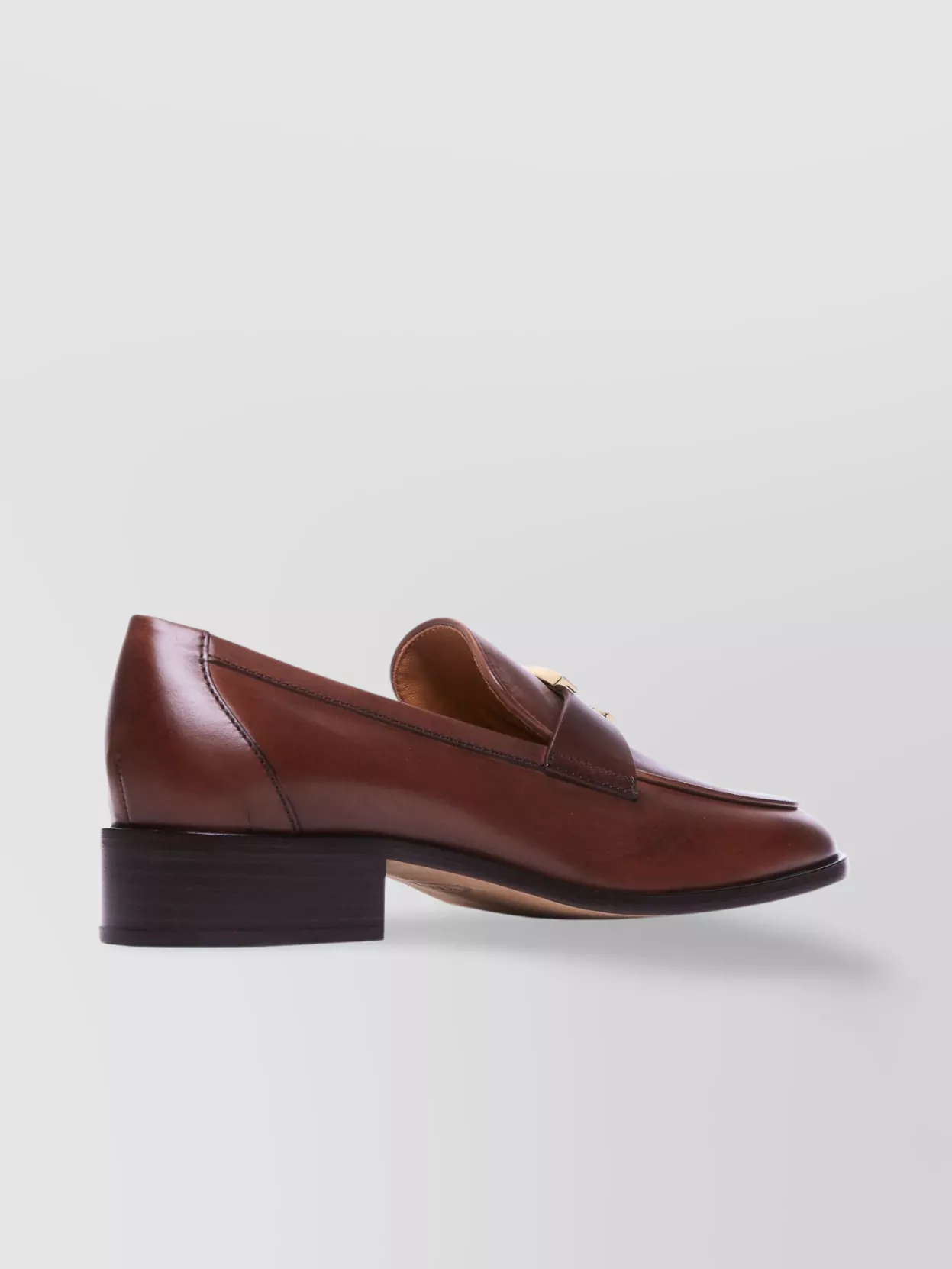 Tod's Block Heel Loafers Gold-tone Hardware