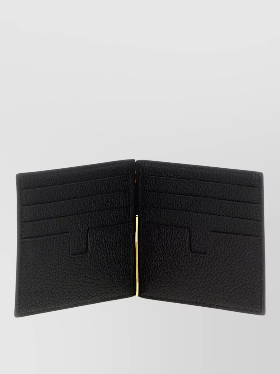 Tom Ford Textured Leather Card Holder Bi Fold