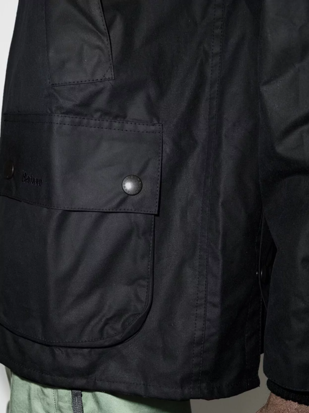 Barbour Jacket Waxed Cotton Corduroy Collar