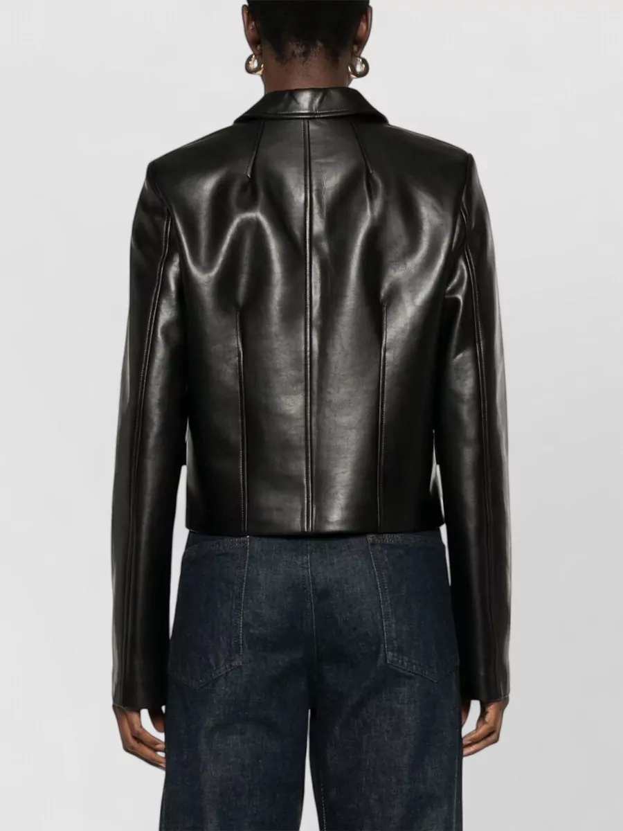 Semicouture Faux Leather Single-Breasted Jacket