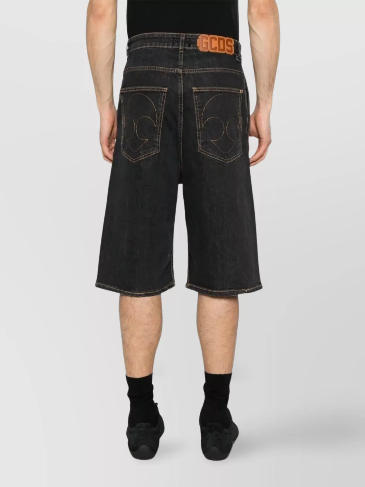 Gcds Logo Denim Wide Shorts