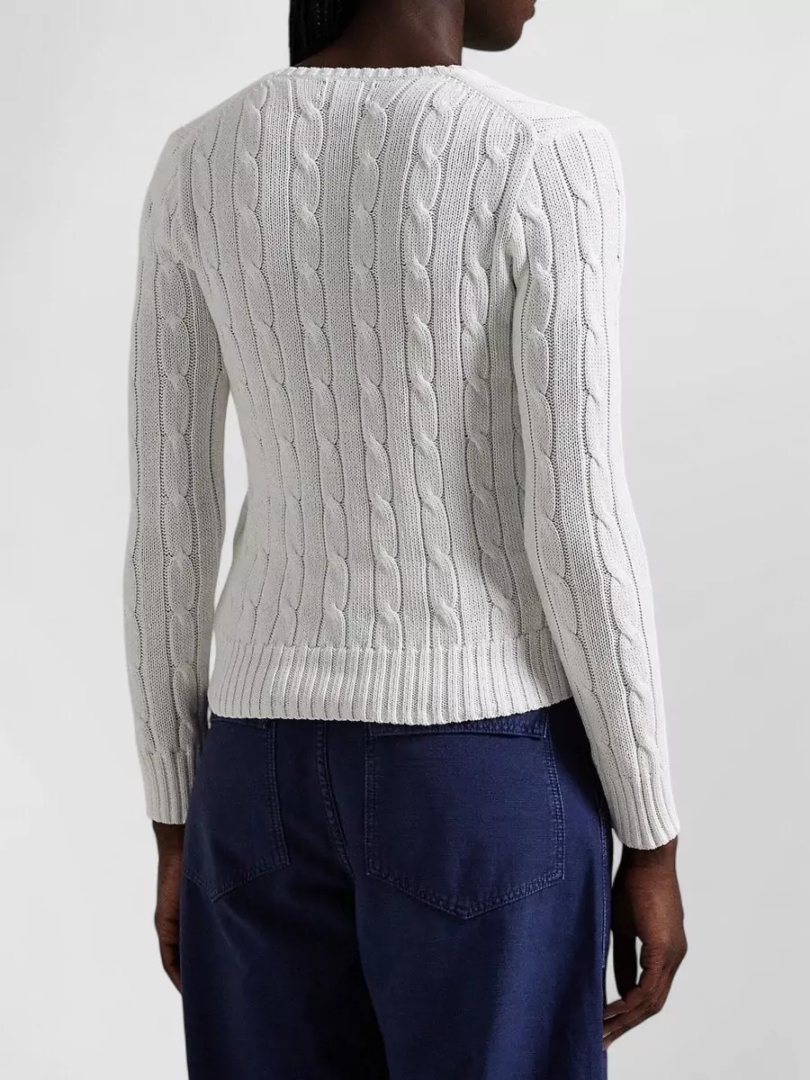 Polo Ralph Lauren Kimberly V Neck Cable Knit Sweater