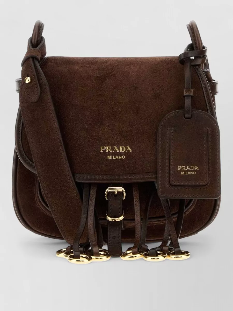 Prada na suede leather cross-body bag
