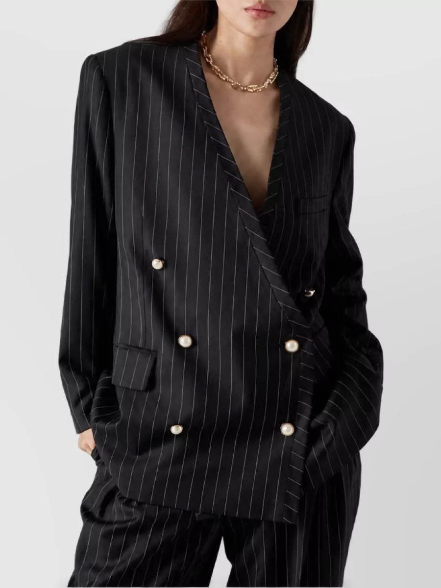 Casablanca Virgin Wool Collarless Oversized Blazer