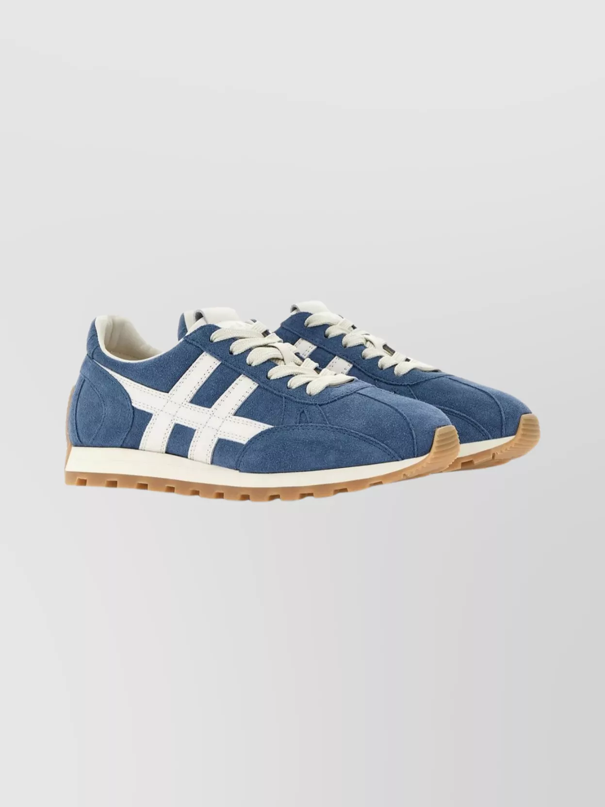 Hogan Sneakers With Contrast Stripes And Rubber Sole In Blue
