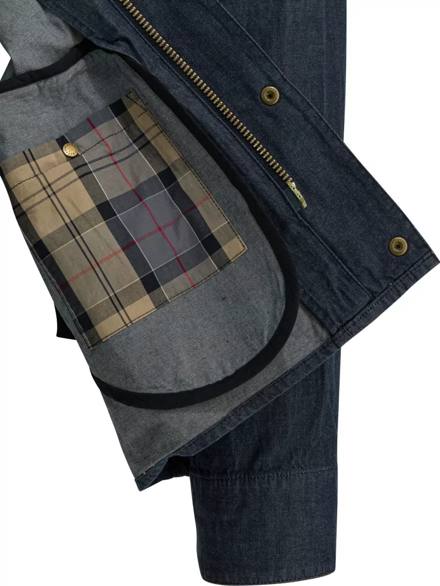 Barbour Cotton Denim Single Breasted Coat