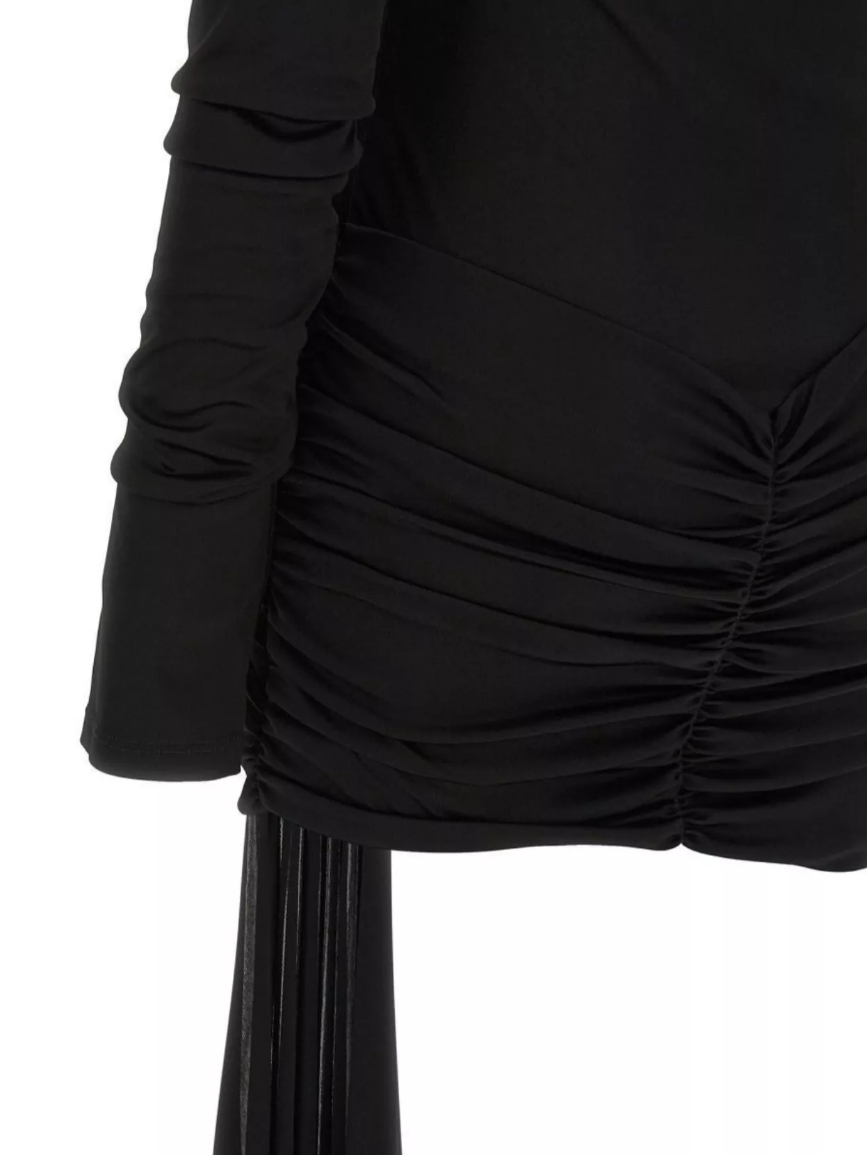 The Andamane Wendell Off-the-shoulder Draped Mini Dress In Black