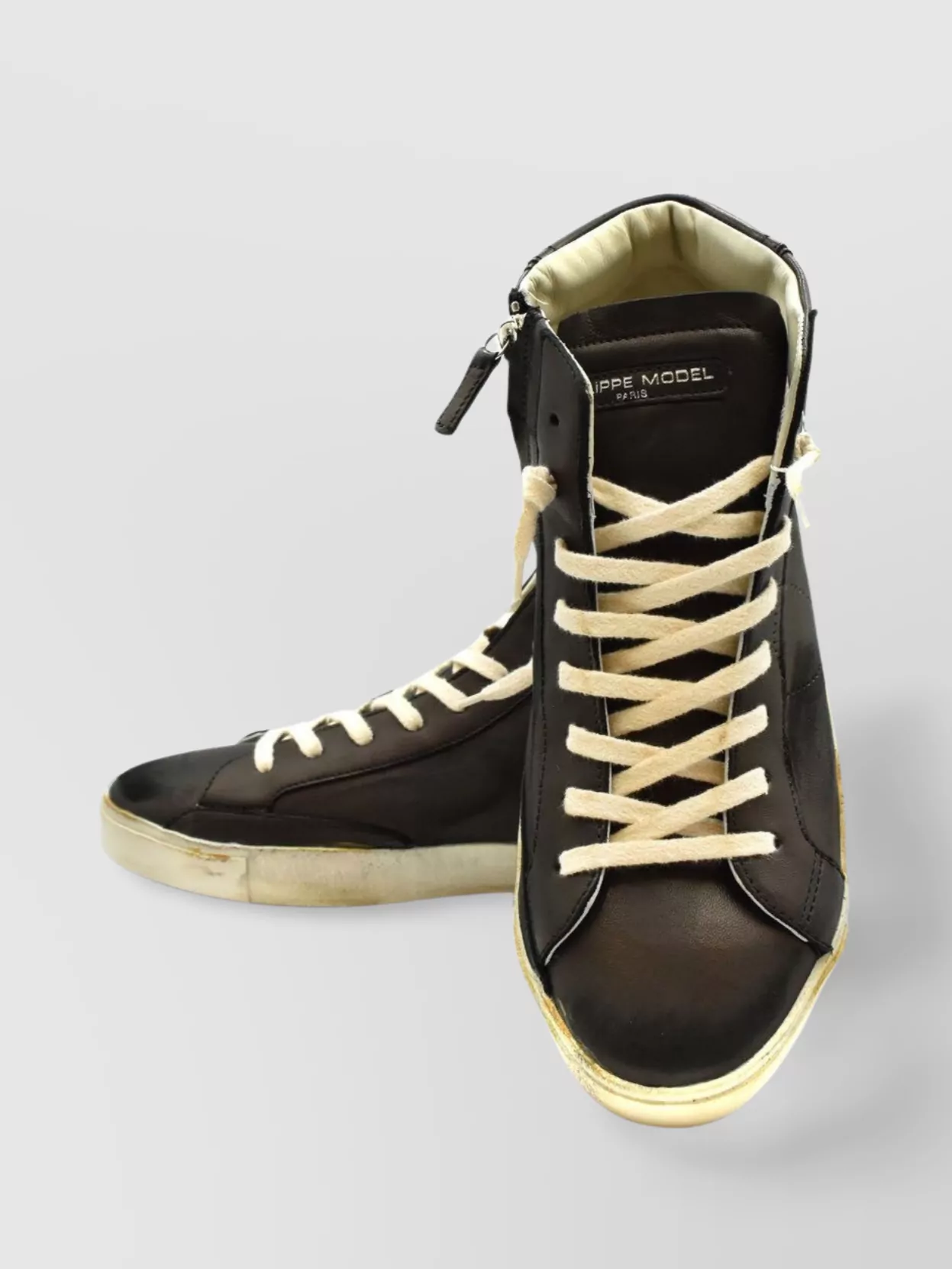Philippe Model High-top Rubber Sole Sneakers In Black