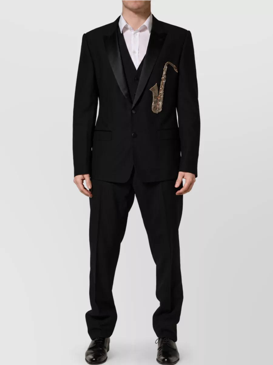 Dolce&Gabbana wool silk slim fit single breasted coat