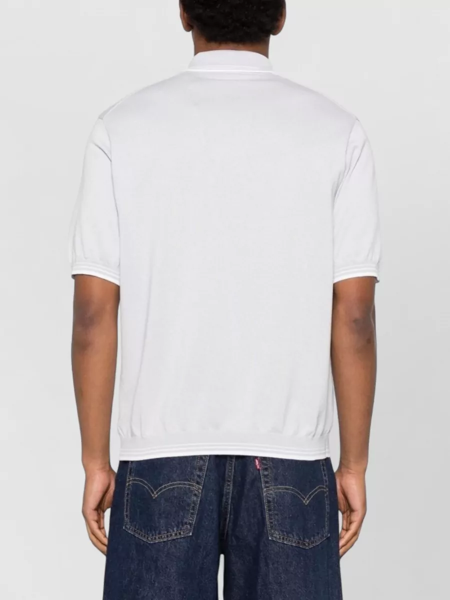 Paul & Shark Polo Collar T Shirt Ribbed Cuffs Hem