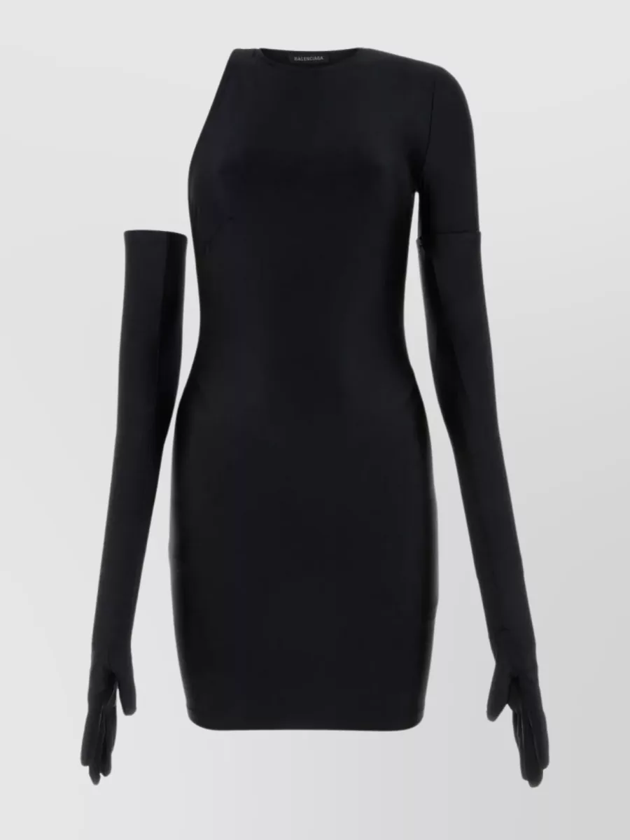 Shop Balenciaga One-shoulder Dress With Back Cut-out And Fitted Silhouette In Black