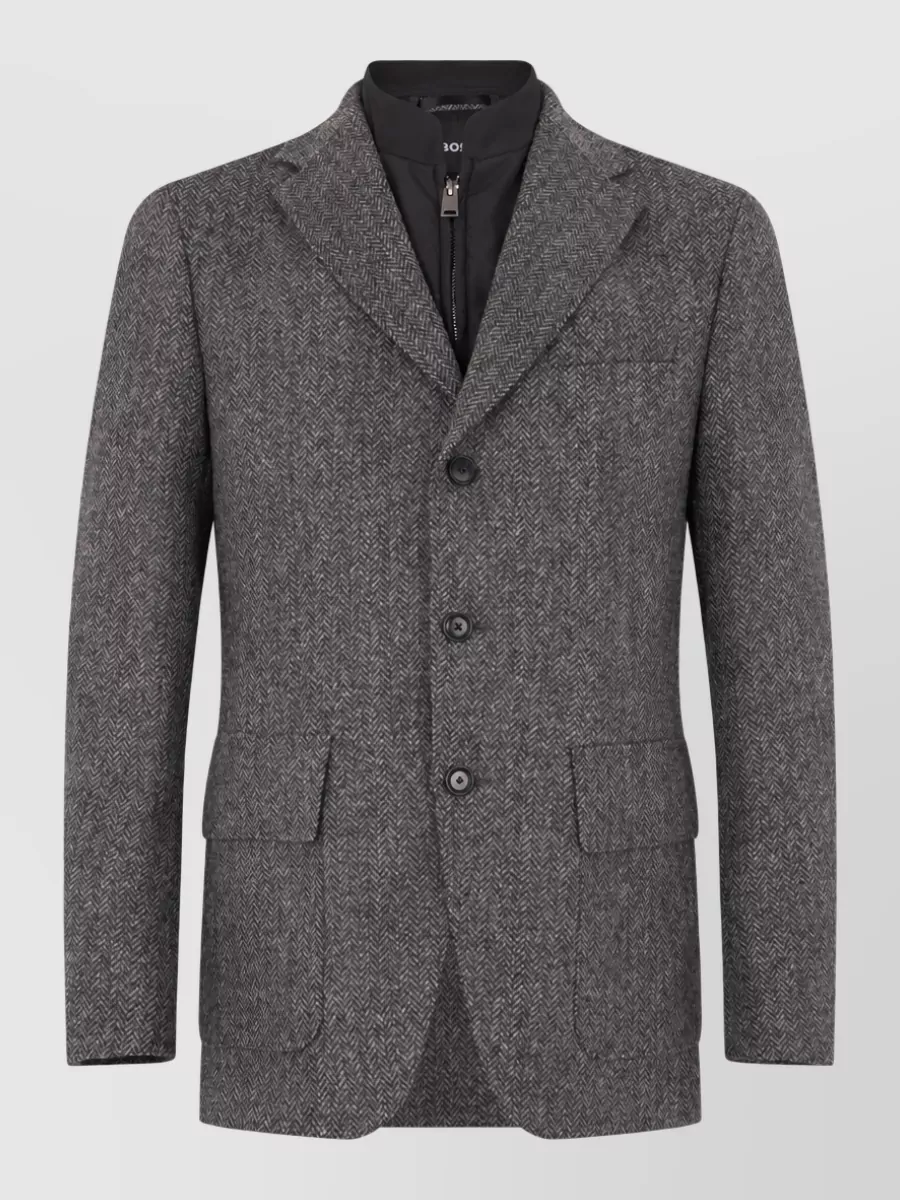 Boss virgin wool single-breasted coat